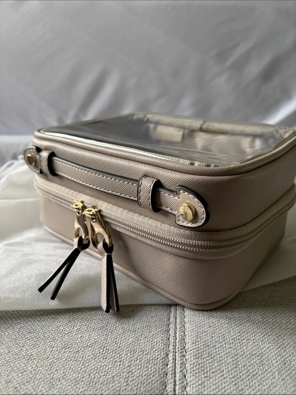 Calpak Small Clear Cosmetic Case in Stone